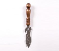 Нож шампурный с узором и деревянной ручкой «ШАР» 300(150)х45х2,5мм 2К-310